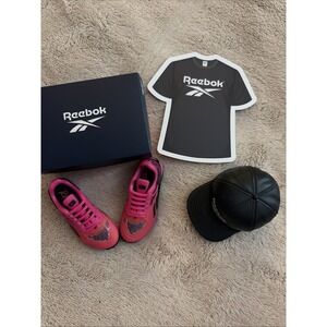 Reebok Pink Sneakers Black Hat &Shirt Sticker Zuru Sneakers Mini Bands